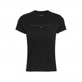 тениска,дамски,топове,tommy,jeans,tjw,slim,tonal,linear,tee,ext,black,bds