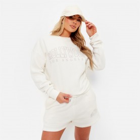 блуза,дамски,горнища,с,качулка,i,saw,it,first,hollywood,graphic,sweatshirt,co,ord,cream