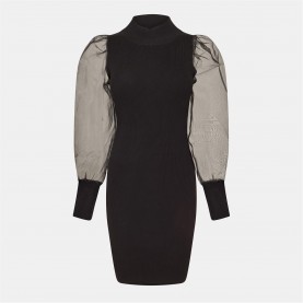 рокля,дамски,поли,и,рокли,дамски,плетени,дрехи,french,connection,women's,krista,long,sleeve,jumper,dress,01,blackout