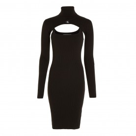рокля,дамски,поли,и,рокли,calvin,klein,jeans,tight,long,sleeve,sweater,dress,ck,black