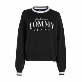 блуза,дамски,горнища,с,качулка,дамски,ежедневни,облекла,tommy,jeans,tj,varsity,crew,neck,sweater,black