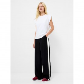 Панталони French Connection Women's Bella Wide Leg Trousers - Black/Cream панталони,дамски,чорапогащи,и,клинове,french,connection,women's,bella,wide,leg,trousers,black,cream