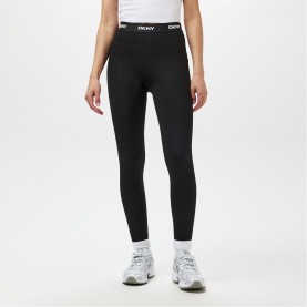 Клин DKNY Women's Logo Leggings - Black клин,дамски,чорапогащи,и,клинове,дамски,фитнес,облекла,дамски,ежедневни,облекла,dkny,women's,logo,leggings,black