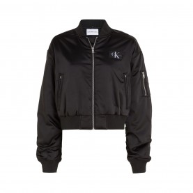яке,дамски,якета,и,палта,calvin,klein,jeans,cropped,satin,bomber,jacket,ck,black