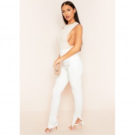 клин,дамски,чорапогащи,и,клинове,missy,empire,leather,side,split,leggings,white