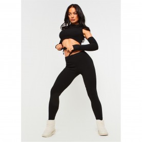 клин,дамски,чорапогащи,и,клинове,missy,empire,waist,knit,leggings,black