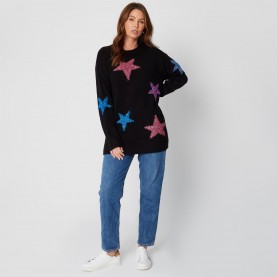 пуловер,дамски,плетени,дрехи,дамски,облекла,размер,be,you,you,star,detail,jumper,black