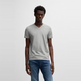тениска,облекла,на,разпродажба,мъжки,тениски,hugo,hugo,short,sleeve,v,neck,t,shirt,open,grey