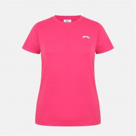 Дамска тениска с къс ръкав Slazenger Crew Neck Tee Womens - Brt Pink дамска,тениска,с,къс,ръкав,дамски,къси,панталони,slazenger,crew,neck,tee,womens,brt,pink