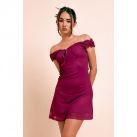 дамски,поли,и,рокли,daisy,street,daisy,ruched,mini,ld41,plum
