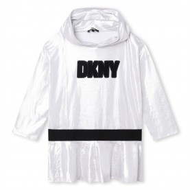 Рокля DKNY Kids' Hooded Jersey Dress - Silver 016 рокля,dkny,kids',hooded,jersey,dress,silver,016