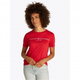 Тениска Tommy Hilfiger Women's Corp Logo T-Shirt - Primary Red тениска,дамски,топове,tommy,hilfiger,women's,corp,logo,t,shirt,primary,red