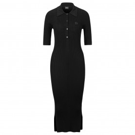 рокля,дамски,поли,и,рокли,дамски,плетени,дрехи,boss,button,placket,dress,black,001