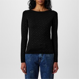 Плетена блуза BOSS Women's Ferenti Knitted Top Two-tone Jacquard Pattern - Open Misc плетена,блуза,дамски,плетени,дрехи,дамски,топове,boss,women's,ferenti,knitted,top,two,tone,jacquard,pattern,open,misc