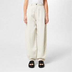 Панталони EMPORIO ARMANI Women's Linen Court Tapered Trousers - Sabbia Chiaro панталони,дамски,чорапогащи,и,клинове,emporio,armani,women's,linen,court,tapered,trousers,sabbia,chiaro