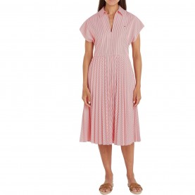 Рокля Tommy Hilfiger Women's Ithaka Pleated Shirt Dress - Stp Fierce Red рокля,дамски,поли,и,рокли,tommy,hilfiger,women's,ithaka,pleated,shirt,dress,stp,fierce,red