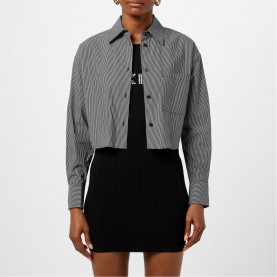 дамски,ризи,dkny,cropped,stripe,shirt,blue
