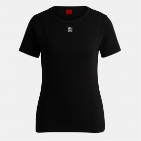 Тениска Hugo Women's Regular Fit Logo T-Shirt - Black тениска,дамски,топове,hugo,women's,regular,fit,logo,t,shirt,black