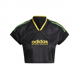 дамска,фланелка,разпродажба,adidas,дамски,топове,adidas,tiro,cut,3,stripes,crop,jersey,womens,black,gold