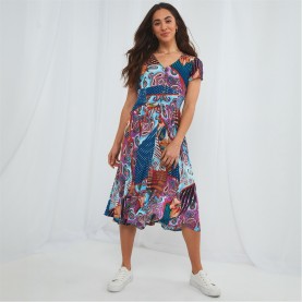 рокля,дамски,поли,и,рокли,joe,browns,joe,brown,multi,print,dress,multi