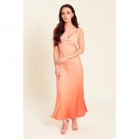 рокля,дамски,поли,и,рокли,be,you,slip,midi,dress,ombre,orange
