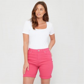 дамски,къси,панталони,be,you,you,denin,longer,length,short,magenta