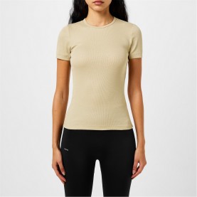 тениска,дамски,топове,pangaia,lightweight,rib,t,shirt,maitake,beige