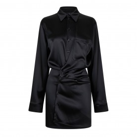 рокля,дамски,поли,и,рокли,off,white,ruched,asymmetric,shirt,dress,black