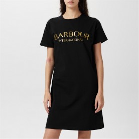 тениска,дамски,поли,и,рокли,barbour,international,lena,t,shirt,dress,black