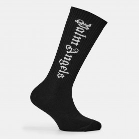 Чорапи Palm Angels Kids Logo Knee High Socks - Black 1003 чорапи,чорапи,на,разпродажба,всички,чорапи,аксесоари,на,разпродажба,palm,angels,kids,logo,knee,high,socks,black,1003
