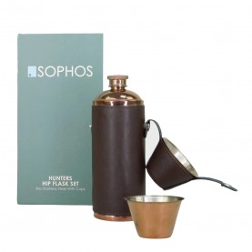 Sophos Hip Flask Set Sn64 - Brown sophos,hip,flask,set,sn64,brown