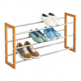 аксесоари,на,разпродажба,floordirekt,kg,kg,allen,silver,and,wooden,shoe,rack,3,tier,expendable,3,tier