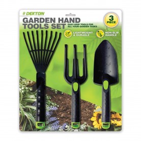 Dekton Plastic Handle 3 Piece Garden Hand Tools Set - Black градина,/,на,открито,dekton,plastic,handle,3,piece,garden,hand,tools,set,black