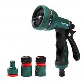 Dekton 7 Function Spray Gun Kit With Hose Adapters - Green/Grey градина,/,на,открито,dekton,7,function,spray,gun,kit,with,hose,adapters,green,grey