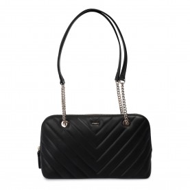 dkny,women,s,bryant,satchel,bag,blk,gold