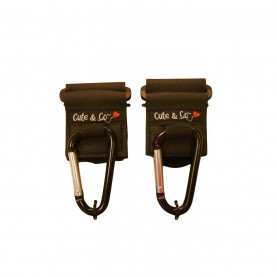 Cute and Co & Co Baby Pushchair Carabiner Straps - Black cute,and,co,&,co,baby,pushchair,carabiner,straps,black