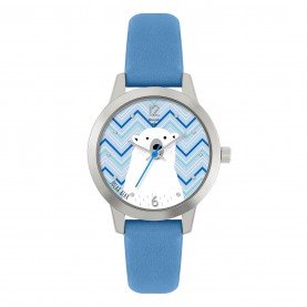 часовник,бижутерия,часовници,коледни,джунджурии,tikkers,kids',wwf,polar,bear,analogue,quartz,watch,blue