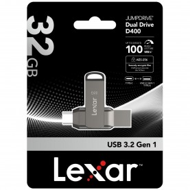 Lexar D40E 32GB Dual Drive USB Flash drive - 3.2 Gen 1 Type-C Jump Drive - Grey lexar,d40e,32gb,dual,drive,usb,flash,drive,3,2,gen,1,type,c,jump,drive,grey