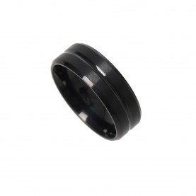 Fabric Stainless Steel Ring - Black fabric,stainless,steel,ring,black