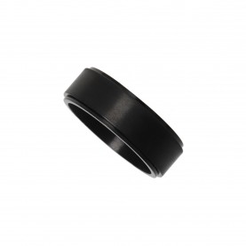 Fabric Stainless Steel Spinner Ring - Black fabric,stainless,steel,spinner,ring,black
