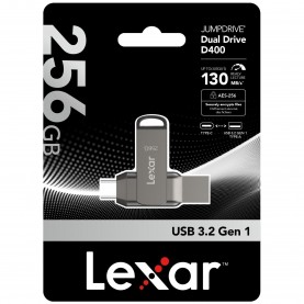 Lexar D40E 256GB Dual Drive USB Flash drive - 3.2 Gen 1 Type-C Jump Drive - Grey lexar,d40e,256gb,dual,drive,usb,flash,drive,3,2,gen,1,type,c,jump,drive,grey