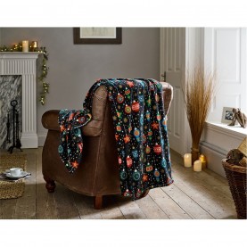 Deyongs Baubles Throw - 140x180cm - Navy коледни,опаковки,и,декорации,аксесоари,на,разпродажба,deyongs,baubles,throw,140x180cm,navy
