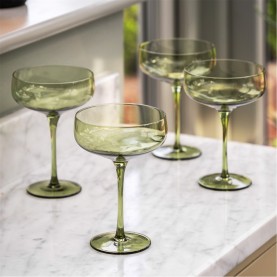 gallery,coupe,glass,smokey,green,(4pk),smokey,green