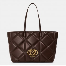 Чанта Love Moschino Women's Quilted Tote Bag - CHOCOLATE чанта,всички,чанти,love,moschino,women's,quilted,tote,bag,chocolate