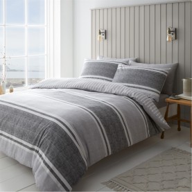 спално,бельо,и,комплекти,catherine,lansfield,banded,stripe,reversible,duvet,cover,set,charcoal,grey