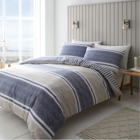 спално,бельо,и,комплекти,catherine,lansfield,banded,stripe,reversible,duvet,cover,set,blue