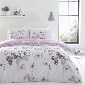 спално,бельо,и,комплекти,catherine,lansfield,butterfly,reversible,duvet,cover,set,heather