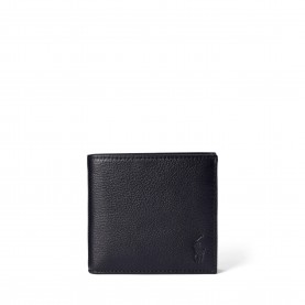 Портмоне Polo Ralph Lauren Mens Pebble Leather Billfold Coin Wallet - Black портмоне,портфейли,и,портмонета,мъжки,чанти,и,портмонета,polo,ralph,lauren,mens,pebble,leather,billfold,coin,wallet,black