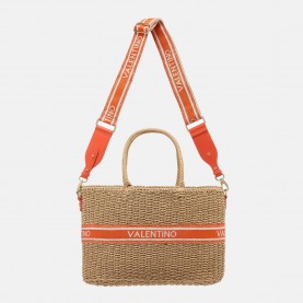 Дамска чанта Valentino Womens Straw Bag - NATUR/ARANCIO дамска,чанта,всички,чанти,valentino,women,s,straw,bag,natur,arancio