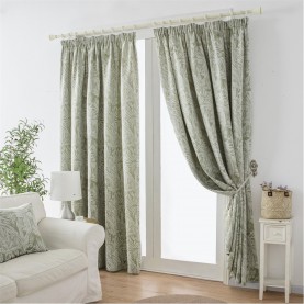 alan,symonds,chenille,jacquard,lined,pencil,pleat,curtains,green